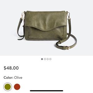 New Moda luxe- Ela fold over crossbody - olive green
